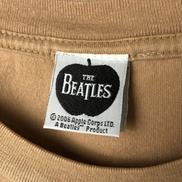 00's THE BEATLES Band T-shirt, Band T, Men's XL size cotton brown type Vintage Second Hand