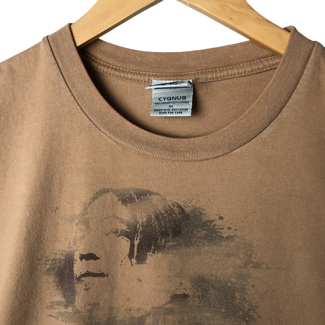 00's THE BEATLES Band T-shirt, Band T, Men's XL size cotton brown type Vintage Second Hand