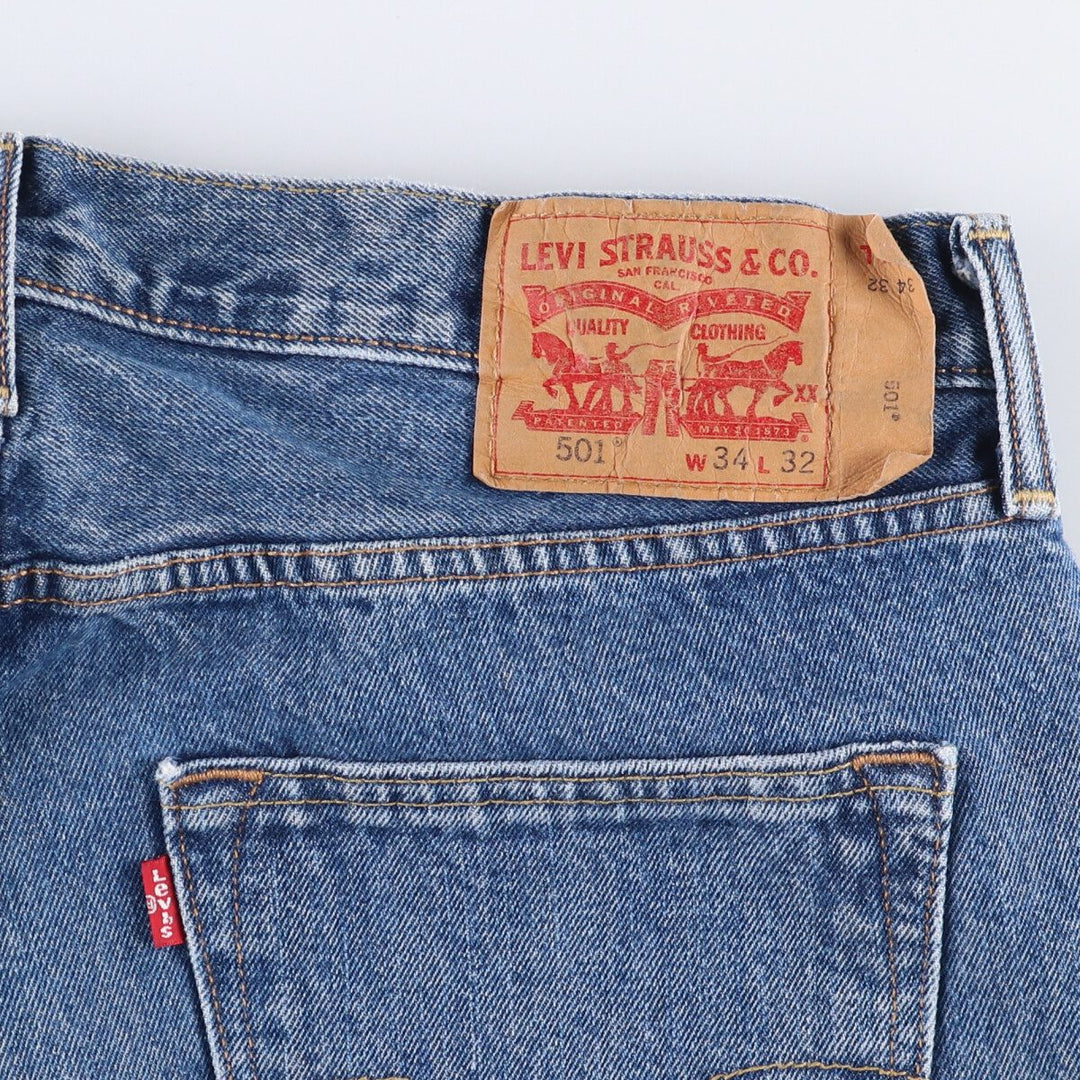 Levi's 501 straight denim pants for men, size W36 cotton blue type Vintage Second Hand