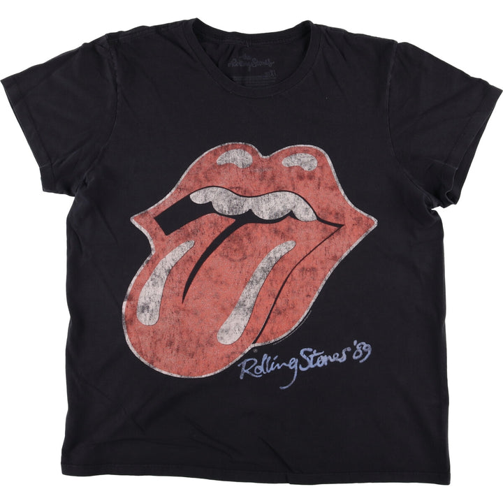 THE ROLLING STONES Band T-shirt, Men's XL size cotton black type Vintage Second Hand