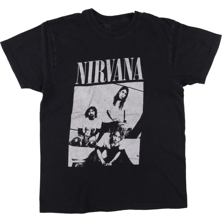 NIRVANA Nirvana Band T-shirt, Band T, Men's M size cotton black type Vintage Second Hand