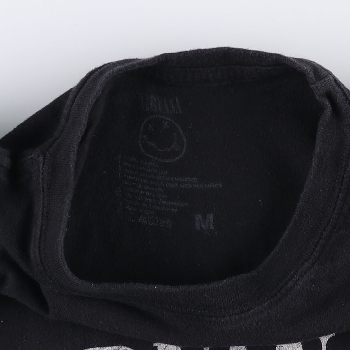 NIRVANA Nirvana Band T-shirt, Band T, Men's M size cotton black type Vintage Second Hand