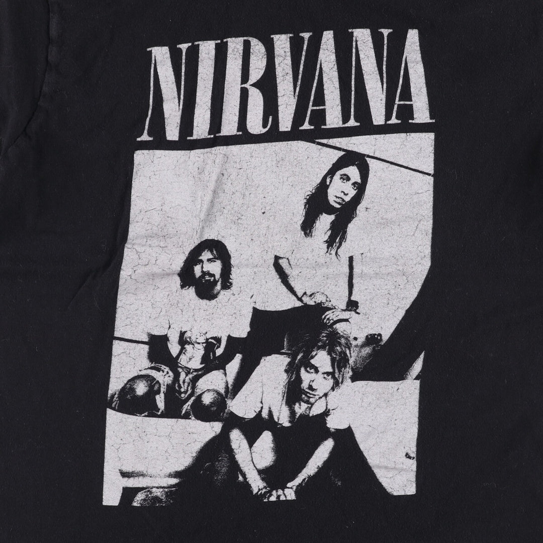 NIRVANA Nirvana Band T-shirt, Band T, Men's M size cotton black type Vintage Second Hand