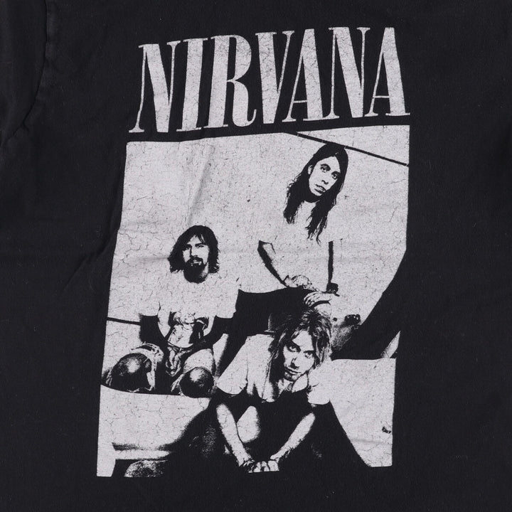 NIRVANA Nirvana Band T-shirt, Band T, Men's M size cotton black type Vintage Second Hand
