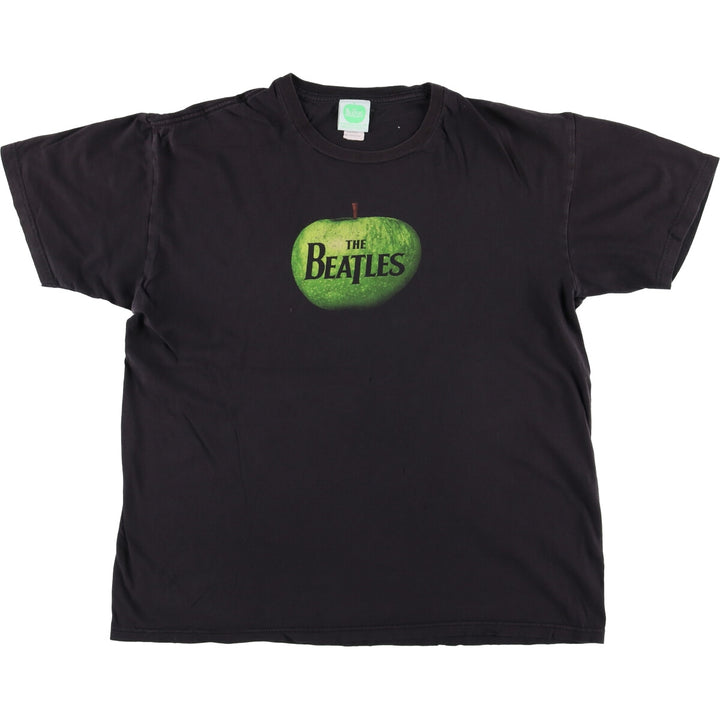 00's THE BEATLES Band T-shirt Band Tee Men's L size cotton black type Vintage Second Hand
