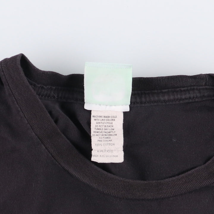 00's THE BEATLES Band T-shirt Band Tee Men's L size cotton black type Vintage Second Hand