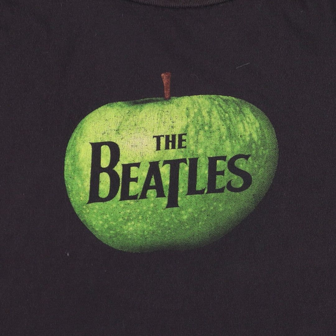 00's THE BEATLES Band T-shirt Band Tee Men's L size cotton black type Vintage Second Hand