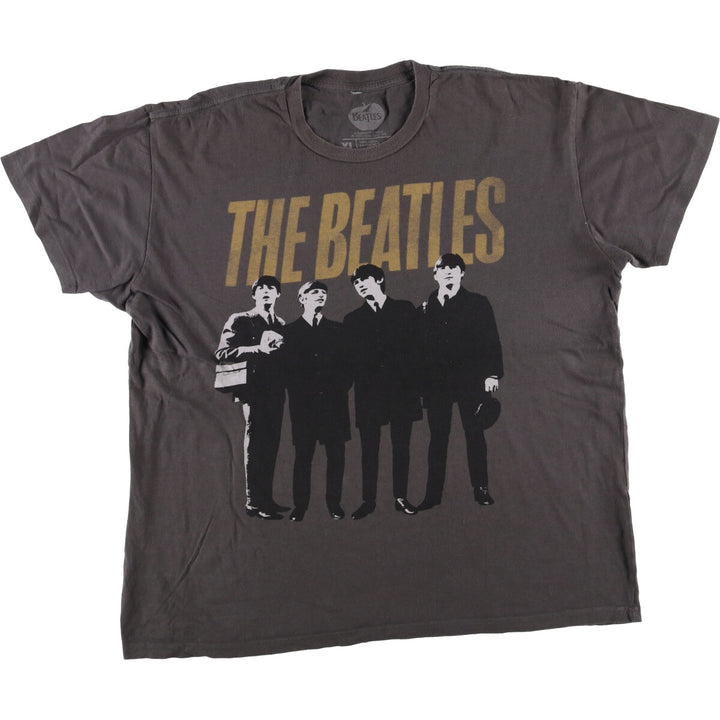 00's THE BEATLES Band T-shirt, Band T, Men's XL size cotton Charcoal Vintage Second Hand