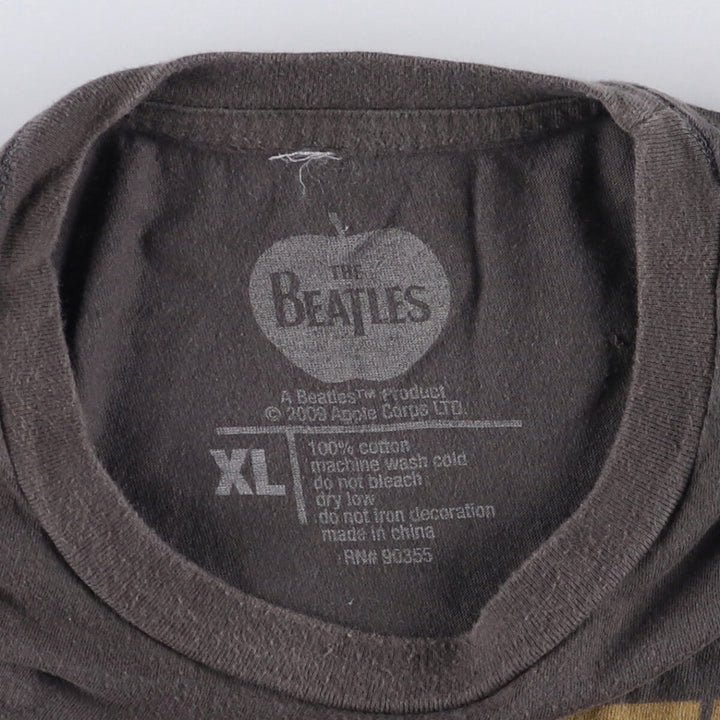 00's THE BEATLES Band T-shirt, Band T, Men's XL size cotton Charcoal Vintage Second Hand