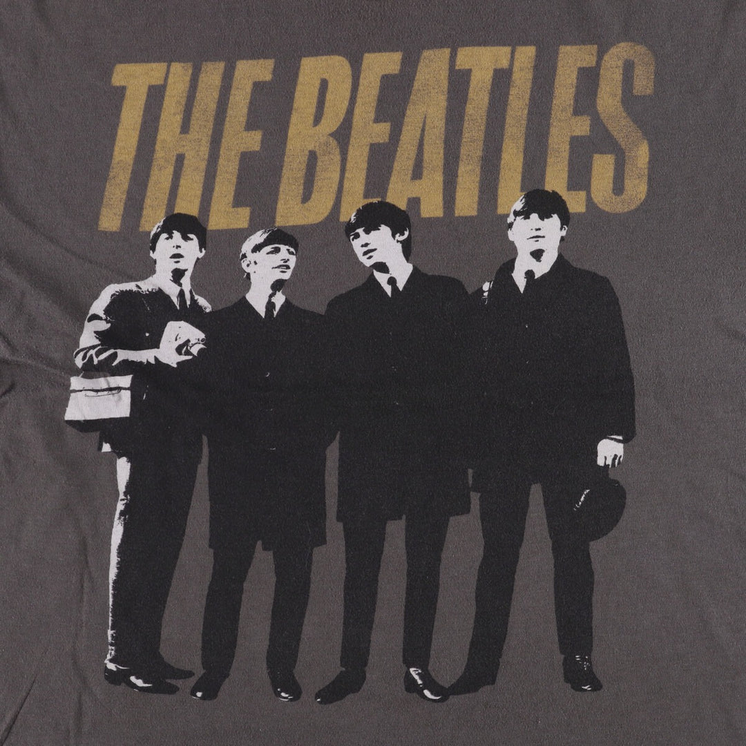 00's THE BEATLES Band T-shirt, Band T, Men's XL size cotton Charcoal Vintage Second Hand