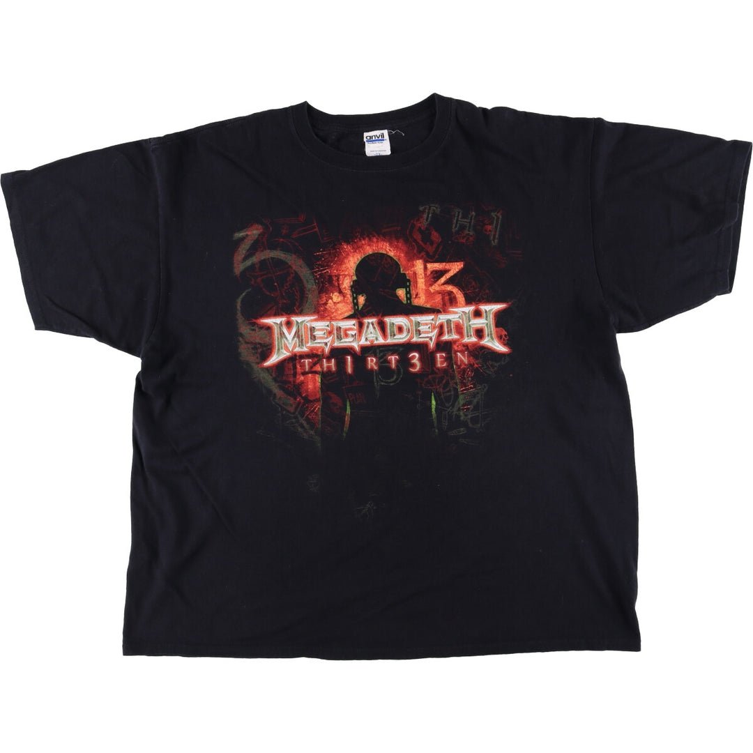 Anvil MEGADETH Band T-Shirt, Band Tee, Men's XXL cotton black type Vintage Second Hand