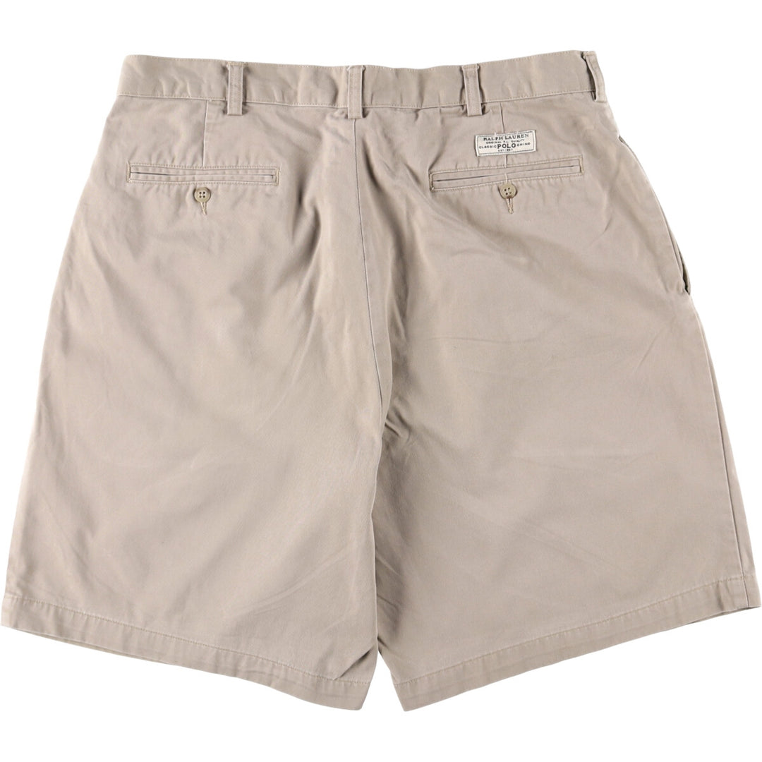 Ralph Lauren POLO by Ralph Lauren TYLER SHORT Two-pleat chino shorts, short pants, men's size W36 cotton Beige type Vintage Second Hand