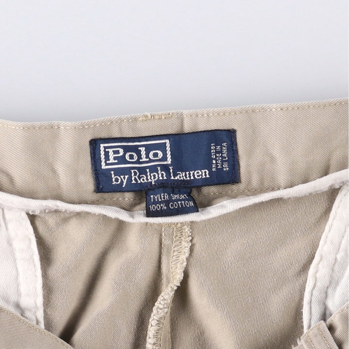 Ralph Lauren POLO by Ralph Lauren TYLER SHORT Two-pleat chino shorts, short pants, men's size W36 cotton Beige type Vintage Second Hand