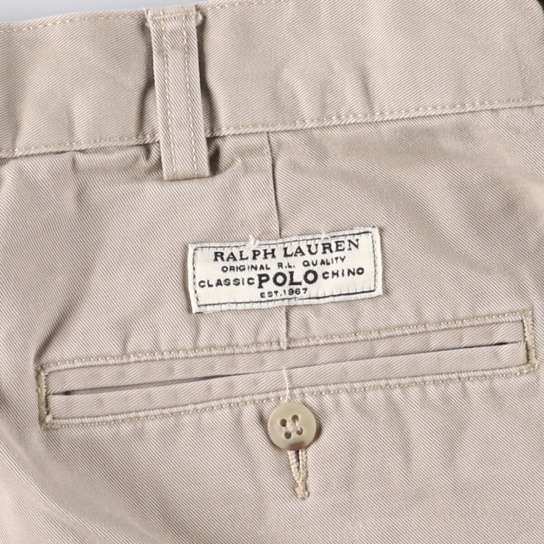 Ralph Lauren POLO by Ralph Lauren TYLER SHORT Two-pleat chino shorts, short pants, men's size W36 cotton Beige type Vintage Second Hand