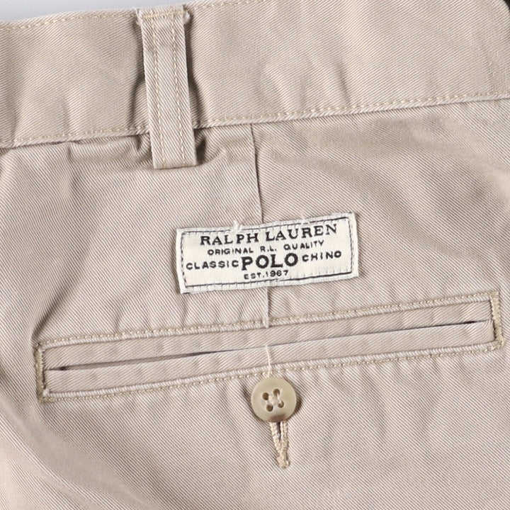 Ralph Lauren POLO by Ralph Lauren TYLER SHORT Two-pleat chino shorts, short pants, men's size W36 cotton Beige type Vintage Second Hand