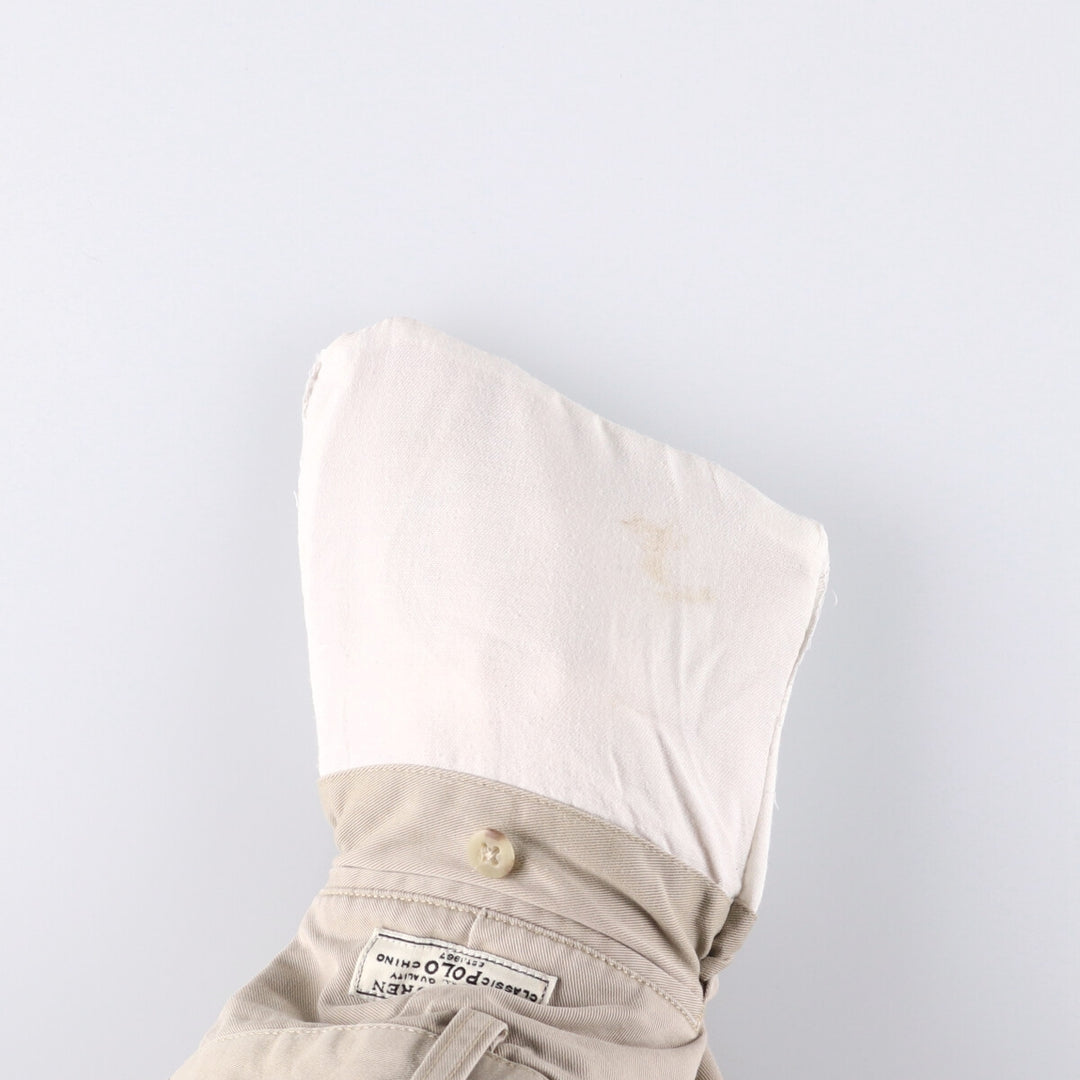 Ralph Lauren POLO by Ralph Lauren TYLER SHORT Two-pleat chino shorts, short pants, men's size W36 cotton Beige type Vintage Second Hand