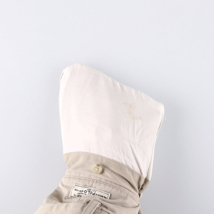Ralph Lauren POLO by Ralph Lauren TYLER SHORT Two-pleat chino shorts, short pants, men's size W36 cotton Beige type Vintage Second Hand