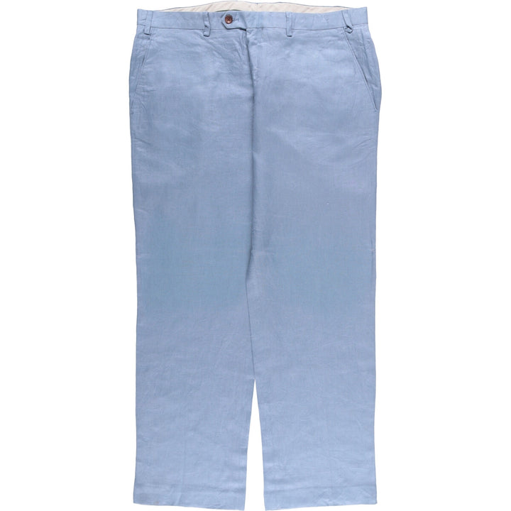 Ralph Lauren LAUREN Slim linen pants, slacks, men's size W36 linen Blue type light blue Vintage Second Hand