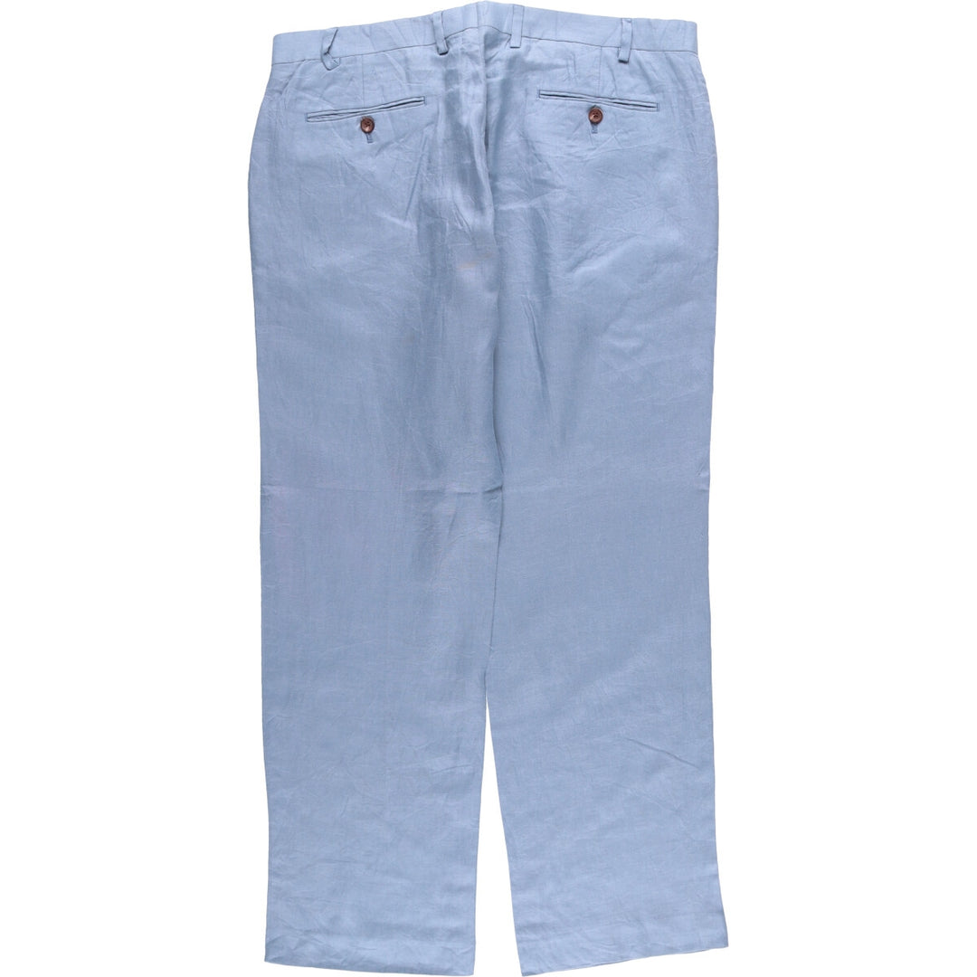 Ralph Lauren LAUREN Slim linen pants, slacks, men's size W36 linen Blue type light blue Vintage Second Hand
