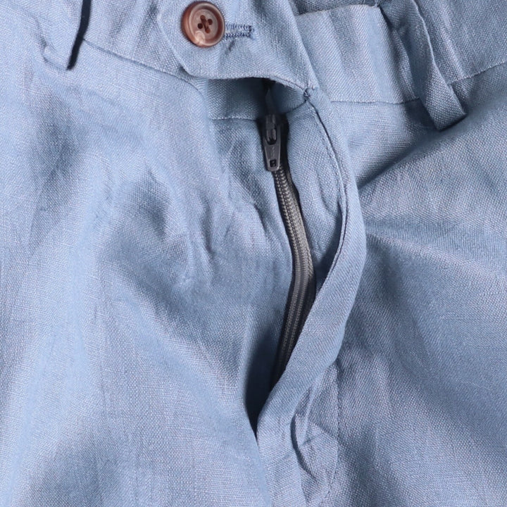 Ralph Lauren LAUREN Slim linen pants, slacks, men's size W36 linen Blue type light blue Vintage Second Hand