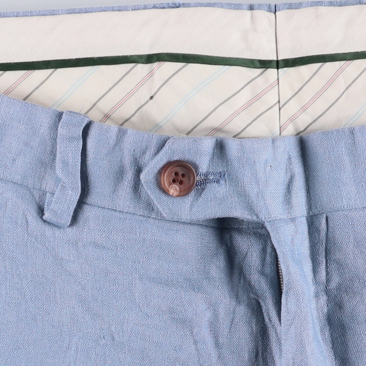 Ralph Lauren LAUREN Slim linen pants, slacks, men's size W36 linen Blue type light blue Vintage Second Hand