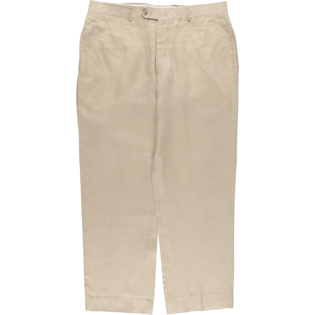 PRONT UOMO PLATINUM Linen Pants Slacks Men's w36 equivalent linen Beige type Vintage Second Hand