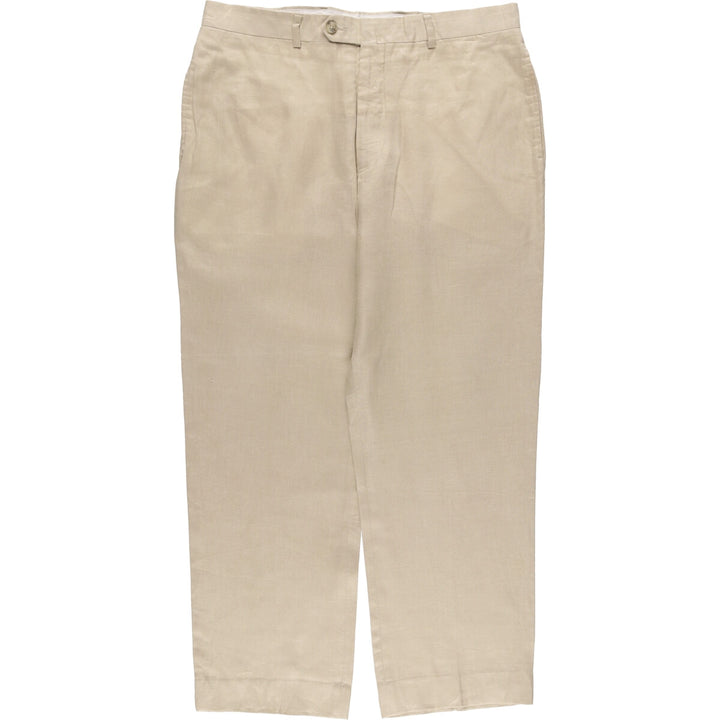 PRONT UOMO PLATINUM Linen Pants Slacks Men's w36 equivalent linen Beige type Vintage Second Hand
