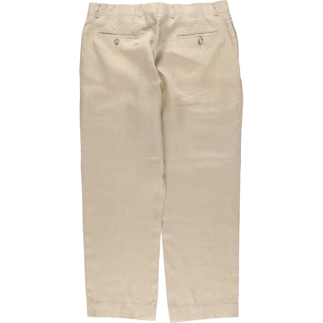 PRONT UOMO PLATINUM Linen Pants Slacks Men's w36 equivalent linen Beige type Vintage Second Hand