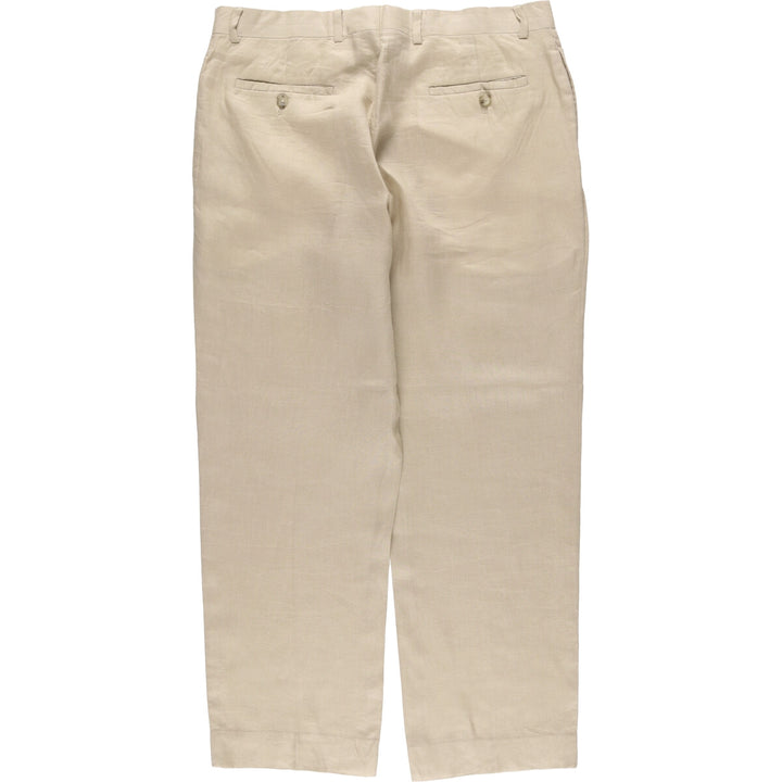 PRONT UOMO PLATINUM Linen Pants Slacks Men's w36 equivalent linen Beige type Vintage Second Hand