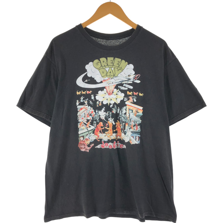 GREEN DAY Green Day Band T-shirt Band T Men's XL size cotton black type Vintage Second Hand