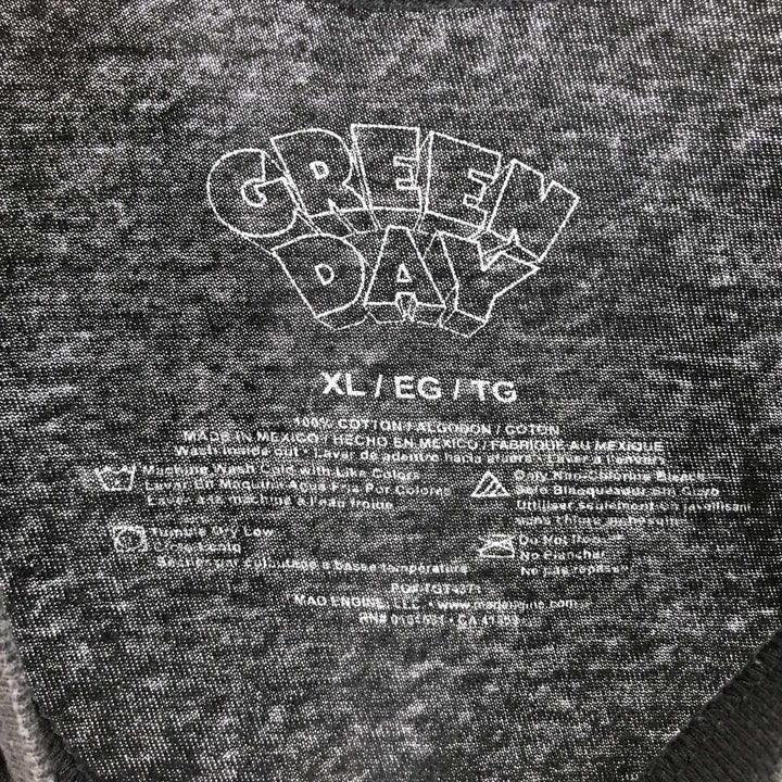 GREEN DAY Green Day Band T-shirt Band T Men's XL size cotton black type Vintage Second Hand