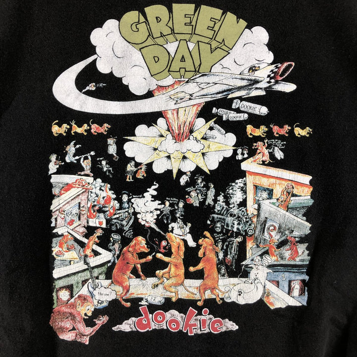 GREEN DAY Green Day Band T-shirt Band T Men's XL size cotton black type Vintage Second Hand