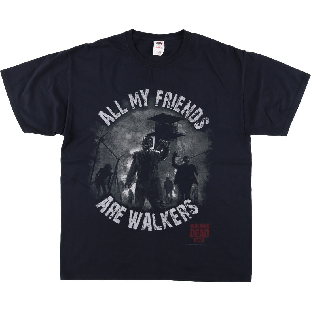Fruit of the Loom FRUIT OF THE LOOM THE WALKING DEAD Walking Dead Movie T-shirt Men's L size cotton black type Vintage Second Hand
