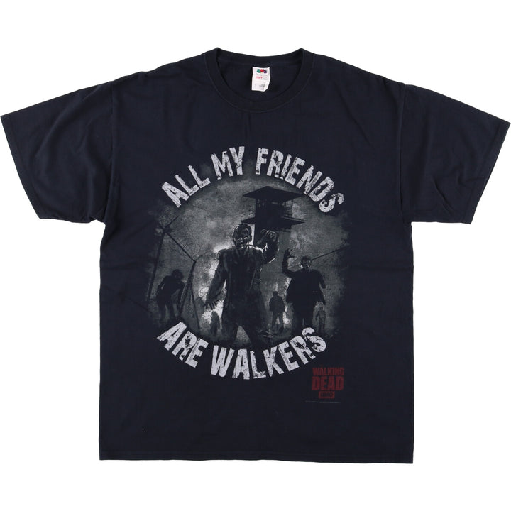 Fruit of the Loom FRUIT OF THE LOOM THE WALKING DEAD Walking Dead Movie T-shirt Men's L size cotton black type Vintage Second Hand