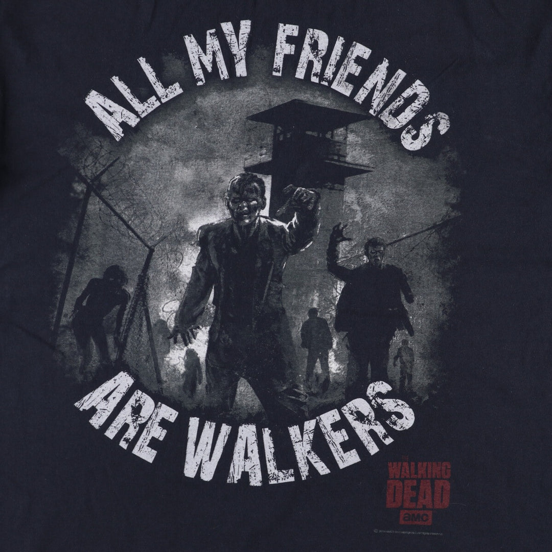 Fruit of the Loom FRUIT OF THE LOOM THE WALKING DEAD Walking Dead Movie T-shirt Men's L size cotton black type Vintage Second Hand