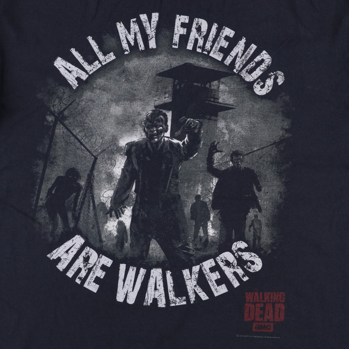 Fruit of the Loom FRUIT OF THE LOOM THE WALKING DEAD Walking Dead Movie T-shirt Men's L size cotton black type Vintage Second Hand