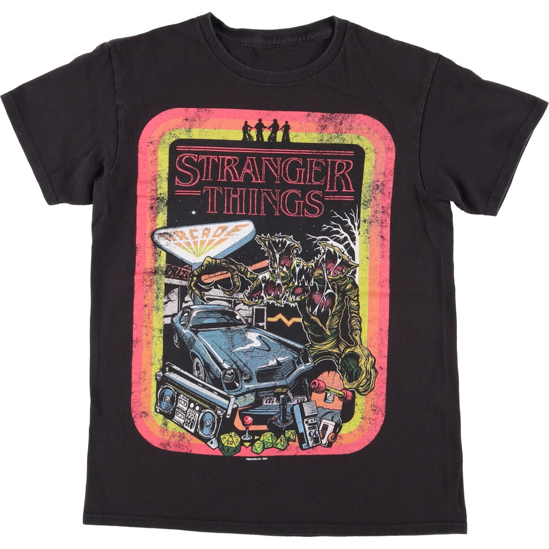 STRANGER THINGS Stranger Things Movie T-shirt Men's S size unclear black type Vintage Second Hand