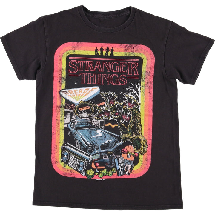 STRANGER THINGS Stranger Things Movie T-shirt Men's S size unclear black type Vintage Second Hand