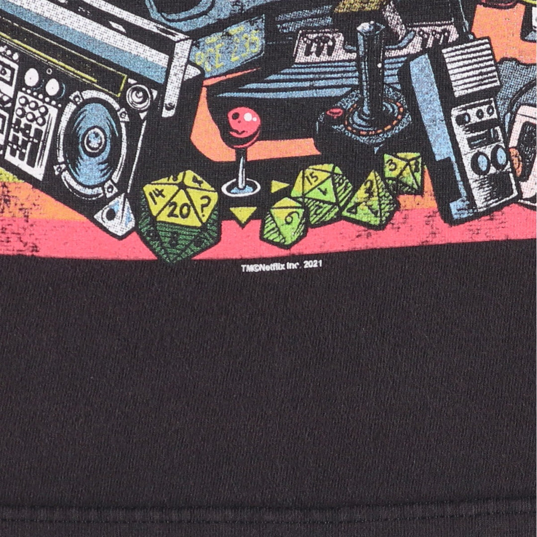 STRANGER THINGS Stranger Things Movie T-shirt Men's S size unclear black type Vintage Second Hand