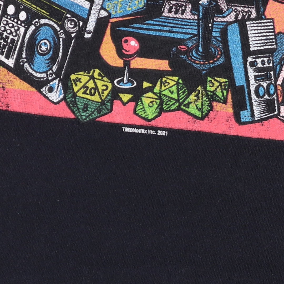 STRANGER THINGS Stranger Things Movie T-shirt Men's M size unclear black type Vintage Second Hand