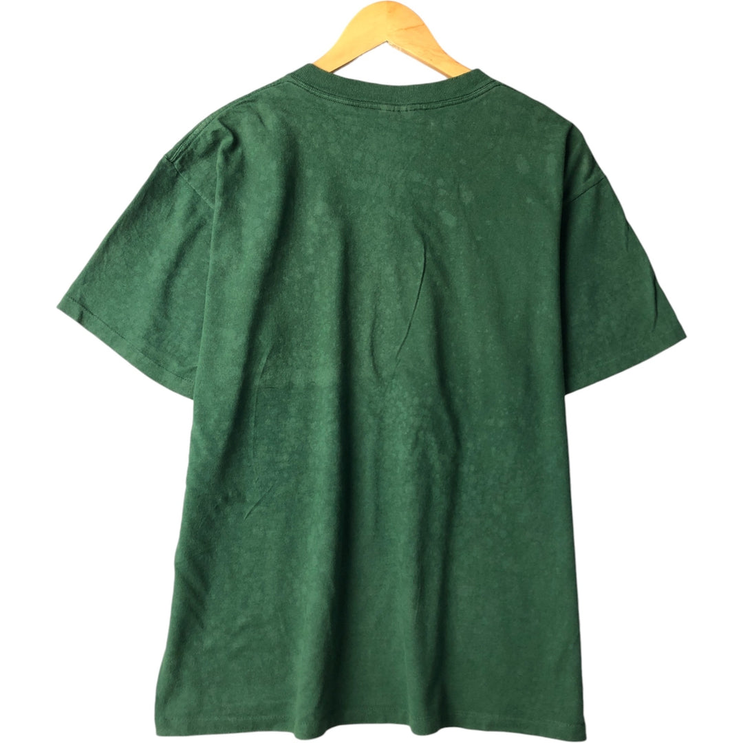 90'S ONEITA POWER-T Alien Embroidered T-shirt Made in USA Men's L Size Vintage cotton Green type dark green Vintage Second Hand