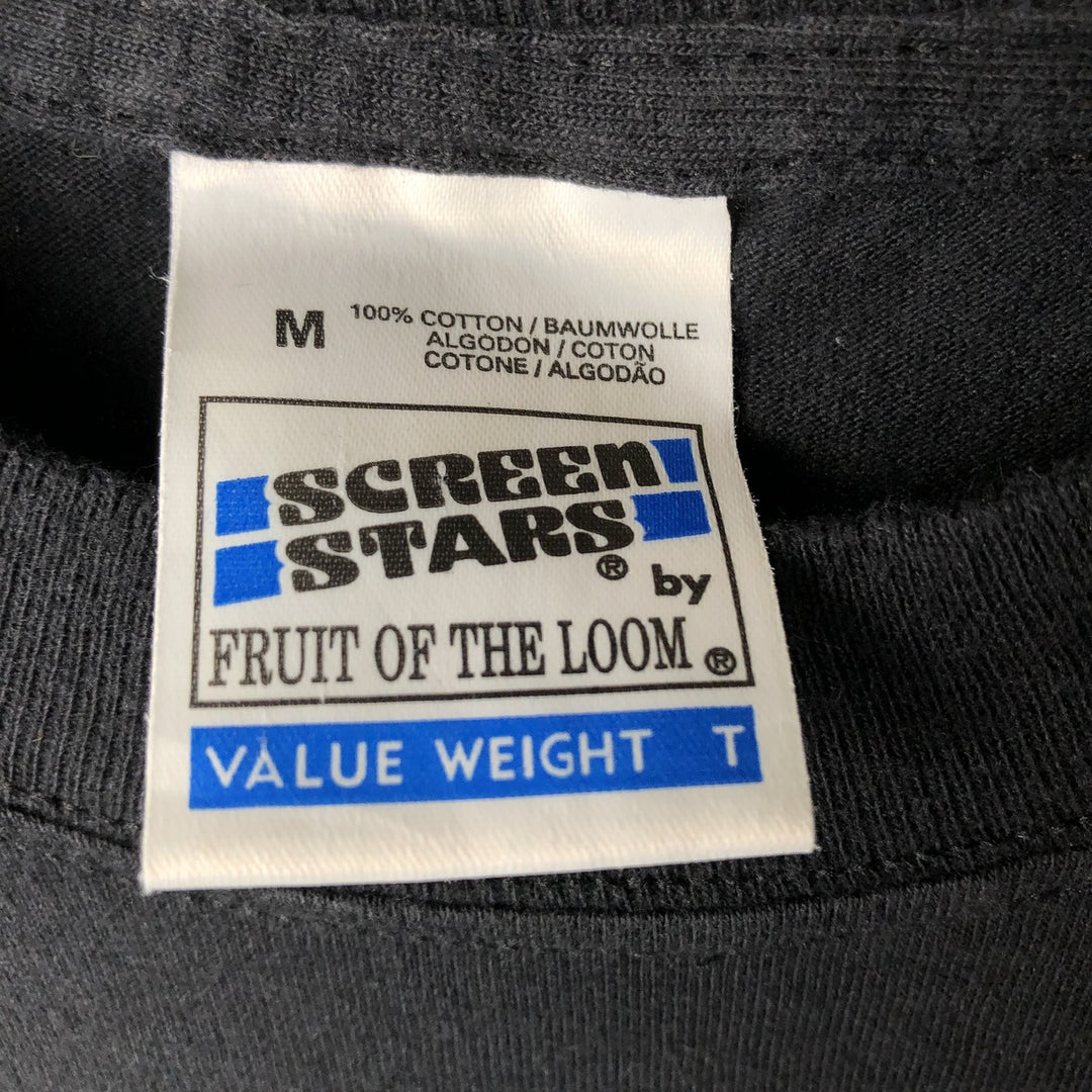 90'S Fruit of the Loom MARK RAVEN Art T-shirt Men's M size Vintage cotton black type Vintage Second Hand