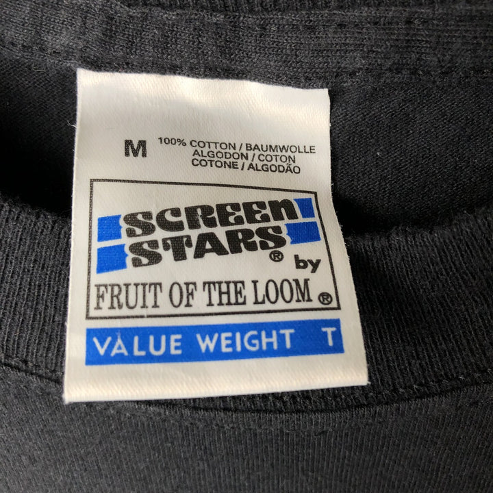 90'S Fruit of the Loom MARK RAVEN Art T-shirt Men's M size Vintage cotton black type Vintage Second Hand