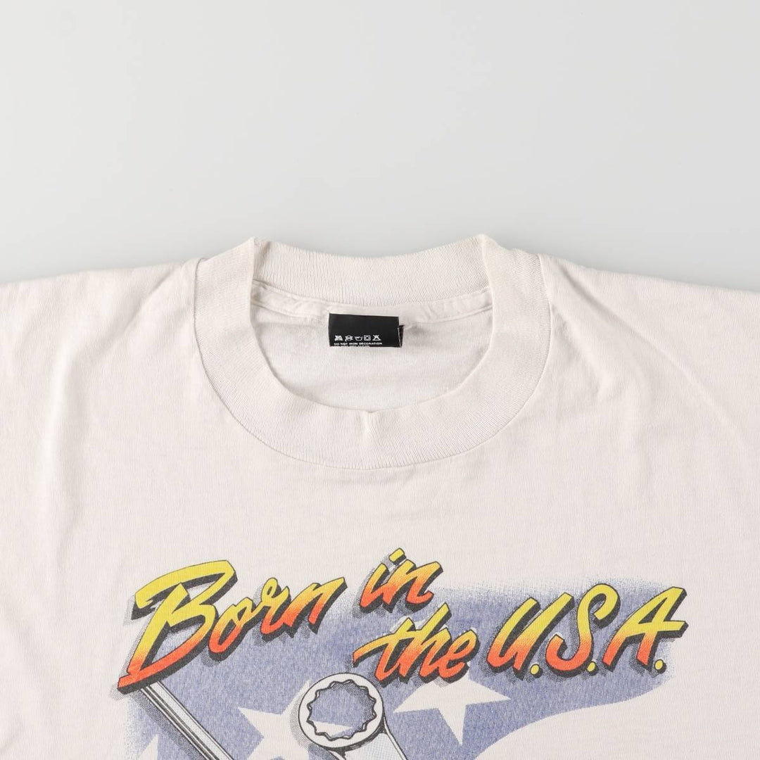 Vintage 90'S Screen Stars SNAP-ON Advertising T-Shirt, Made in USA, Men's Size L cotton white type Vintage Second Hand