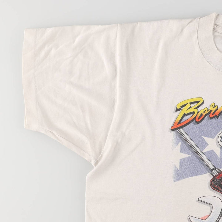 Vintage 90'S Screen Stars SNAP-ON Advertising T-Shirt, Made in USA, Men's Size L cotton white type Vintage Second Hand