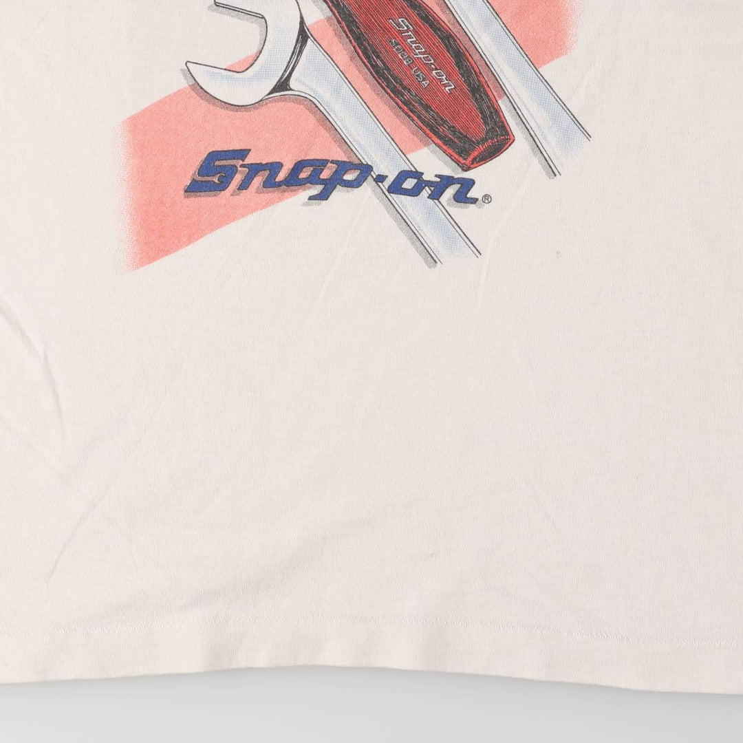 Vintage 90'S Screen Stars SNAP-ON Advertising T-Shirt, Made in USA, Men's Size L cotton white type Vintage Second Hand