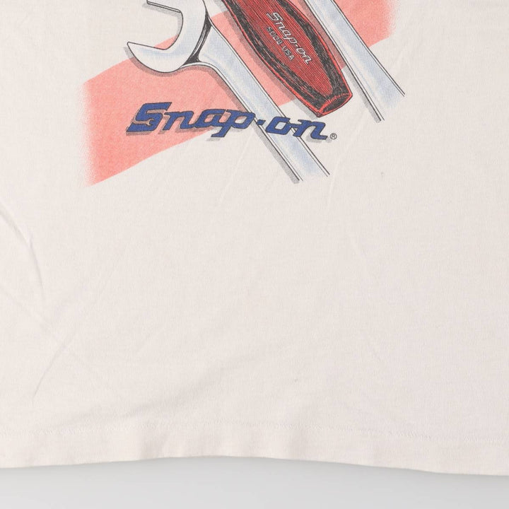 Vintage 90'S Screen Stars SNAP-ON Advertising T-Shirt, Made in USA, Men's Size L cotton white type Vintage Second Hand