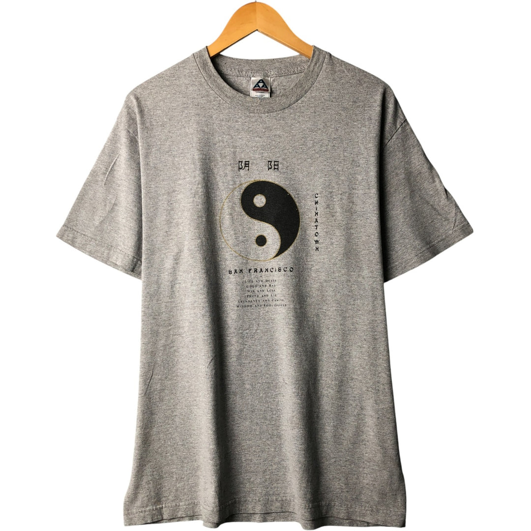 90s-00'S ALSTYLE Printed T-Shirt, Men's Size L cotton gray type Vintage Second Hand