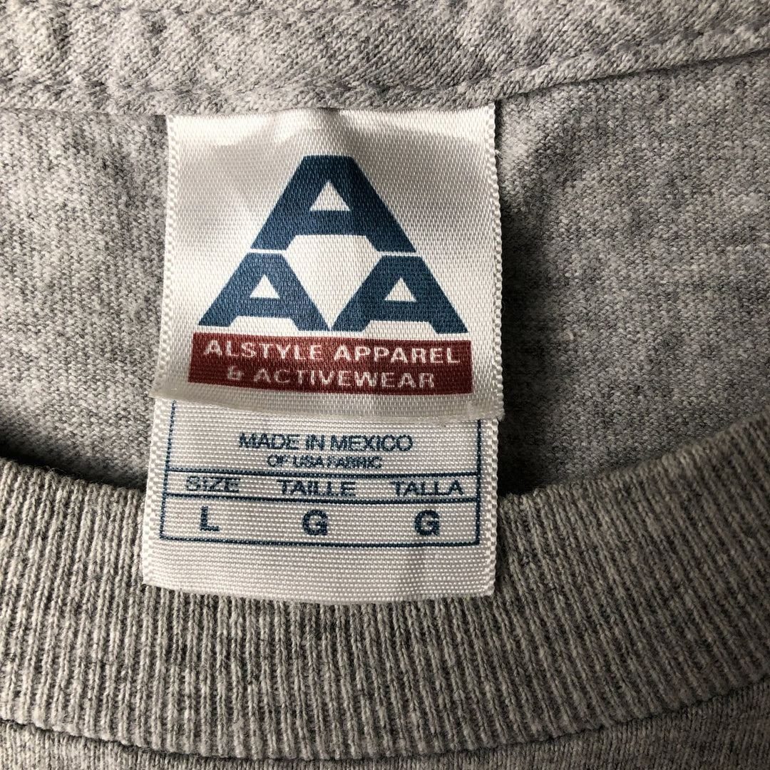 90s-00'S ALSTYLE Printed T-Shirt, Men's Size L cotton gray type Vintage Second Hand