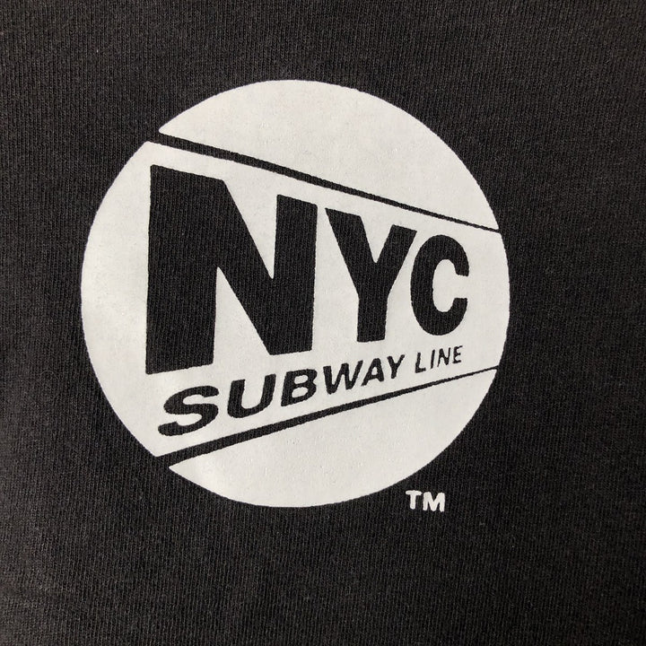 2000'S New York City Subway Line Large Print T-Shirt, Men's Size XL cotton black type Vintage Second Hand